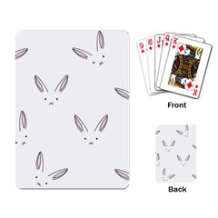 Bunny Line Rabbit Face Animals White Pink Playing Card