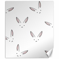 Bunny Line Rabbit Face Animals White Pink Canvas 20  X 24   by Mariart