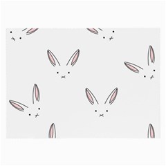 Bunny Line Rabbit Face Animals White Pink Large Glasses Cloth (2-side) by Mariart