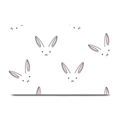 Bunny Line Rabbit Face Animals White Pink Plate Mats by Mariart