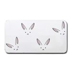 Bunny Line Rabbit Face Animals White Pink Medium Bar Mats 16 x8.5  Bar Mat