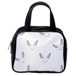 Bunny Line Rabbit Face Animals White Pink Classic Handbags (2 Sides) Back