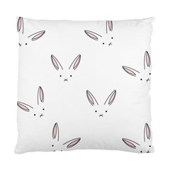 Bunny Line Rabbit Face Animals White Pink Standard Cushion Case (one Side) by Mariart