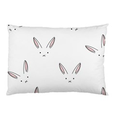 Bunny Line Rabbit Face Animals White Pink Pillow Case