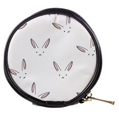 Bunny Line Rabbit Face Animals White Pink Mini Makeup Bags by Mariart