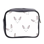 Bunny Line Rabbit Face Animals White Pink Mini Toiletries Bag 2-Side Back