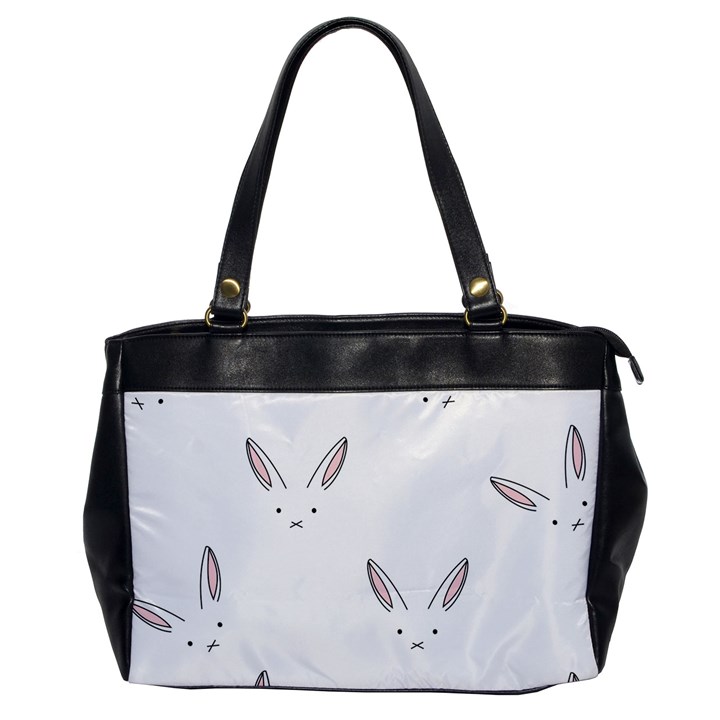 Bunny Line Rabbit Face Animals White Pink Office Handbags