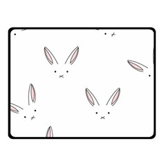 Bunny Line Rabbit Face Animals White Pink Fleece Blanket (small) by Mariart