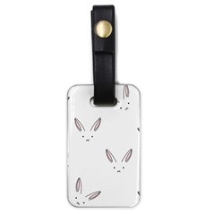 Bunny Line Rabbit Face Animals White Pink Luggage Tags (one Side)  by Mariart