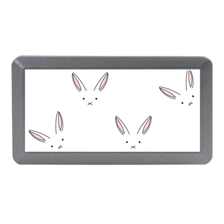 Bunny Line Rabbit Face Animals White Pink Memory Card Reader (Mini)