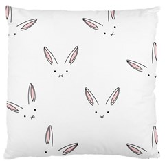 Bunny Line Rabbit Face Animals White Pink Large Cushion Case (two Sides) by Mariart