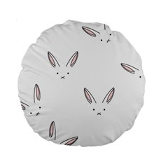 Bunny Line Rabbit Face Animals White Pink Standard 15  Premium Round Cushions by Mariart