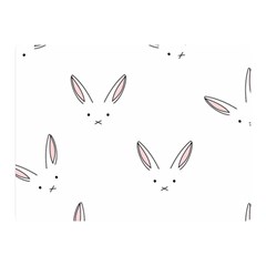 Bunny Line Rabbit Face Animals White Pink Double Sided Flano Blanket (mini)  by Mariart