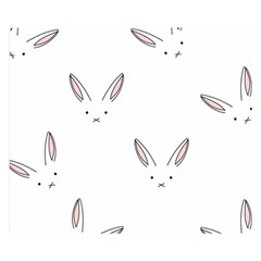 Bunny Line Rabbit Face Animals White Pink Double Sided Flano Blanket (small)  by Mariart