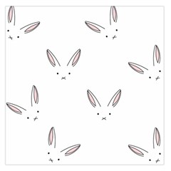 Bunny Line Rabbit Face Animals White Pink Large Satin Scarf (square) by Mariart