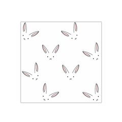 Bunny Line Rabbit Face Animals White Pink Satin Bandana Scarf by Mariart