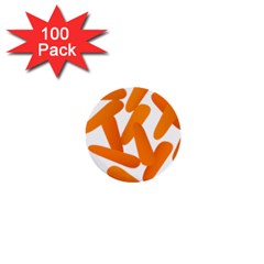 Carrot Vegetables Orange 1  Mini Buttons (100 Pack)  by Mariart