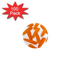 Carrot Vegetables Orange 1  Mini Magnets (100 Pack) 