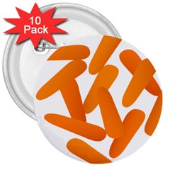 Carrot Vegetables Orange 3  Buttons (10 Pack) 