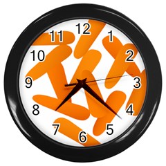 Carrot Vegetables Orange Wall Clocks (black) by Mariart