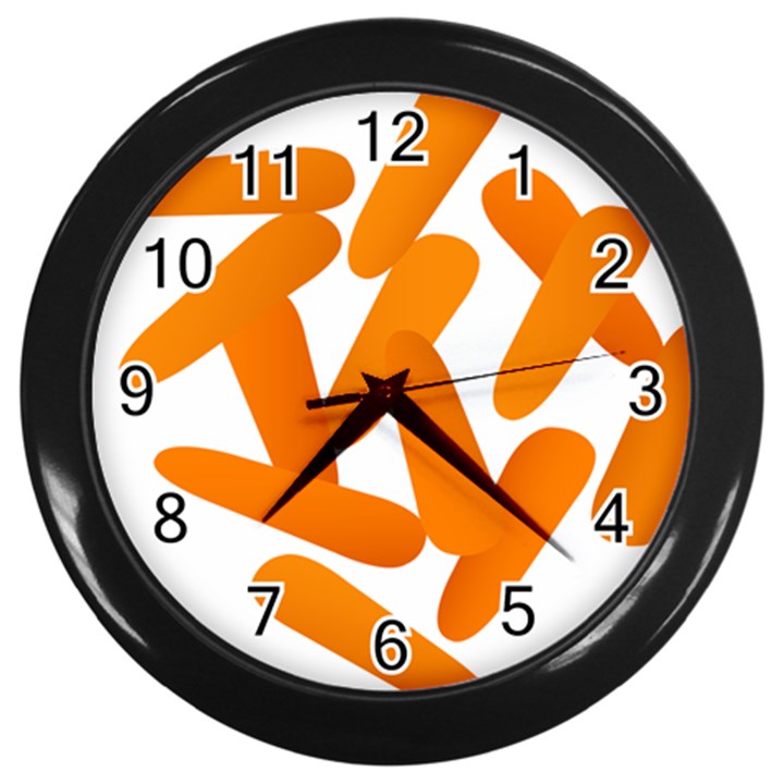 Carrot Vegetables Orange Wall Clocks (Black)