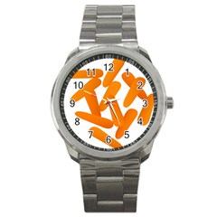 Carrot Vegetables Orange Sport Metal Watch