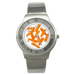 Carrot Vegetables Orange Stainless Steel Watch