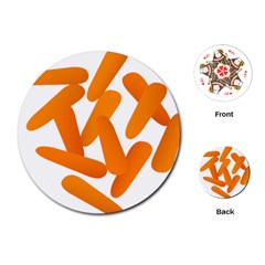 Carrot Vegetables Orange Playing Cards (round)  by Mariart