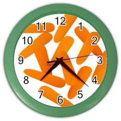 Carrot Vegetables Orange Color Wall Clocks by Mariart