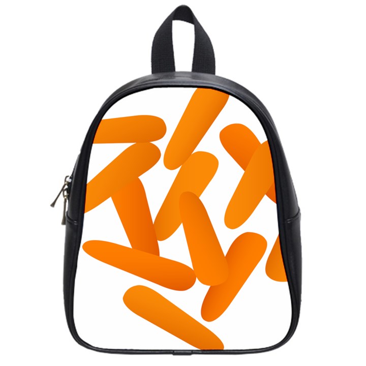 Carrot Vegetables Orange School Bags (Small) 