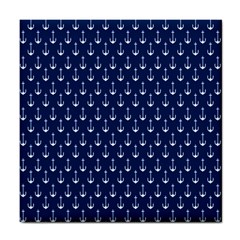 Blue White Anchor Tile Coasters by Mariart