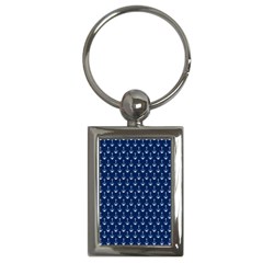 Blue White Anchor Key Chains (rectangle)  by Mariart