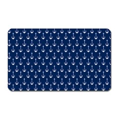 Blue White Anchor Magnet (rectangular) by Mariart