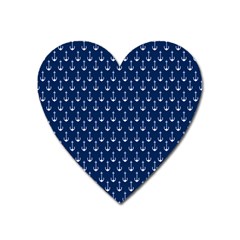 Blue White Anchor Heart Magnet