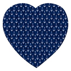 Blue White Anchor Jigsaw Puzzle (heart) by Mariart