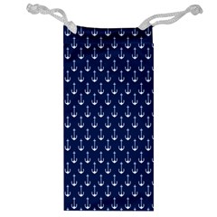 Blue White Anchor Jewelry Bag by Mariart