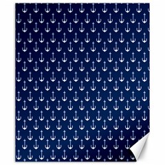 Blue White Anchor Canvas 20  X 24   by Mariart