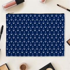 Blue White Anchor Cosmetic Bag (xl) by Mariart