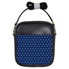 Blue White Anchor Girls Sling Bags