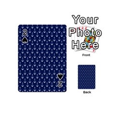 Blue White Anchor Playing Cards 54 (mini)  by Mariart