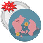 Coins Pink Coins Piggy Bank Dollars Money Tubes 3  Buttons (10 pack)  Front