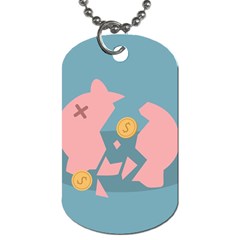 Coins Pink Coins Piggy Bank Dollars Money Tubes Dog Tag (one Side) by Mariart