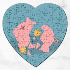 Coins Pink Coins Piggy Bank Dollars Money Tubes Jigsaw Puzzle (heart) by Mariart