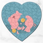 Coins Pink Coins Piggy Bank Dollars Money Tubes Jigsaw Puzzle (Heart) Front