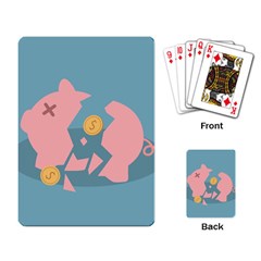 Coins Pink Coins Piggy Bank Dollars Money Tubes Playing Card by Mariart