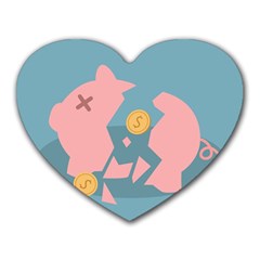 Coins Pink Coins Piggy Bank Dollars Money Tubes Heart Mousepads