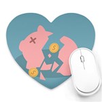 Coins Pink Coins Piggy Bank Dollars Money Tubes Heart Mousepads Front