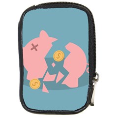 Coins Pink Coins Piggy Bank Dollars Money Tubes Compact Camera Cases by Mariart