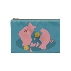 Coins Pink Coins Piggy Bank Dollars Money Tubes Cosmetic Bag (medium)  by Mariart