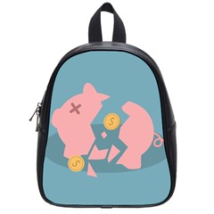 Coins Pink Coins Piggy Bank Dollars Money Tubes School Bags (small)  by Mariart